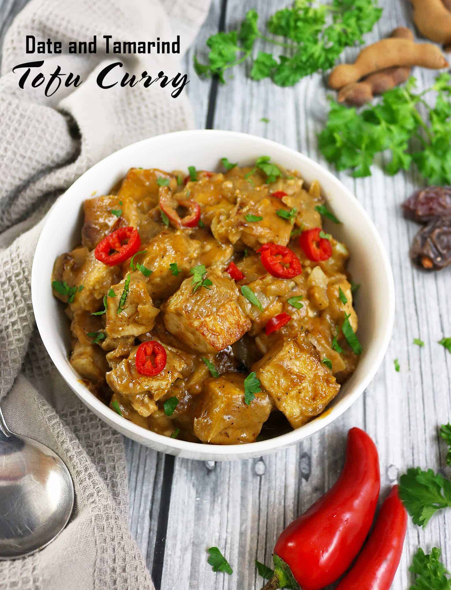 Creamy Dreamy Vegan Date Tamarind Tofu Curry