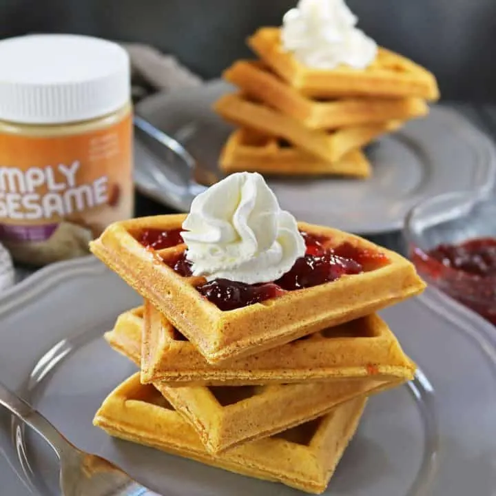 Easy Sesame Sweet Potato Waffles