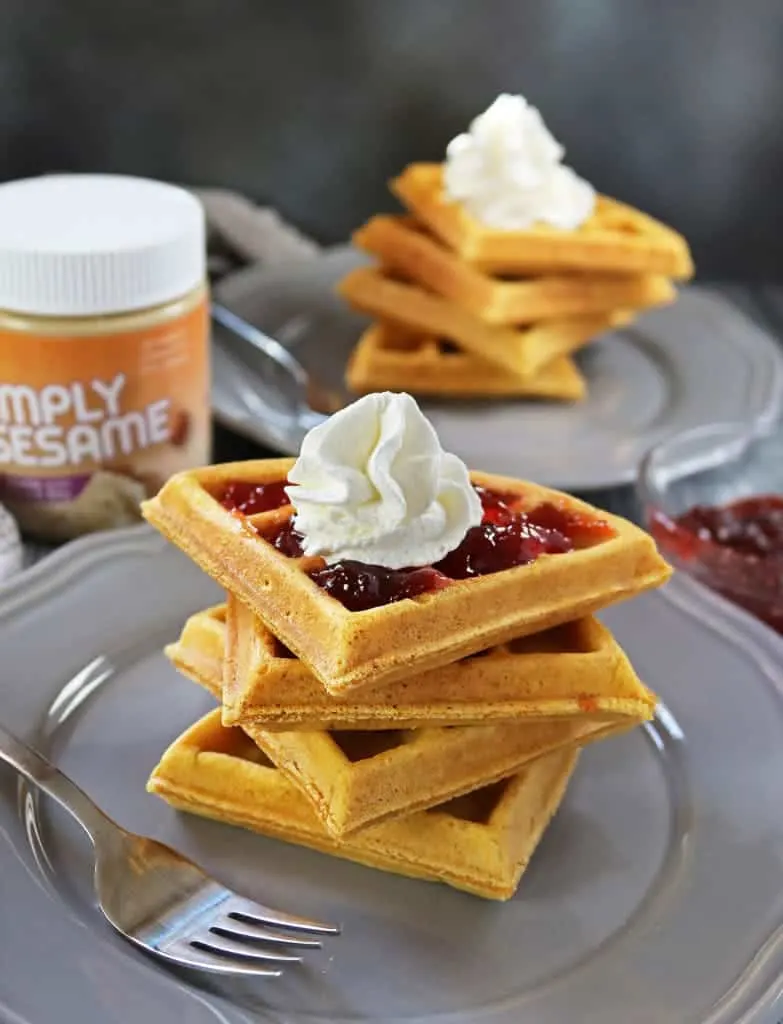 Easy Sesame Sweet Potato Waffles