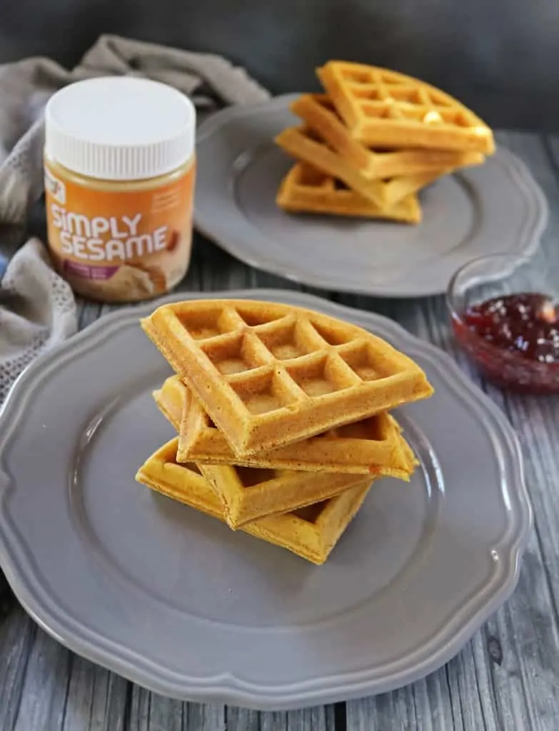 Easy Sesame Sweet Potato Waffles