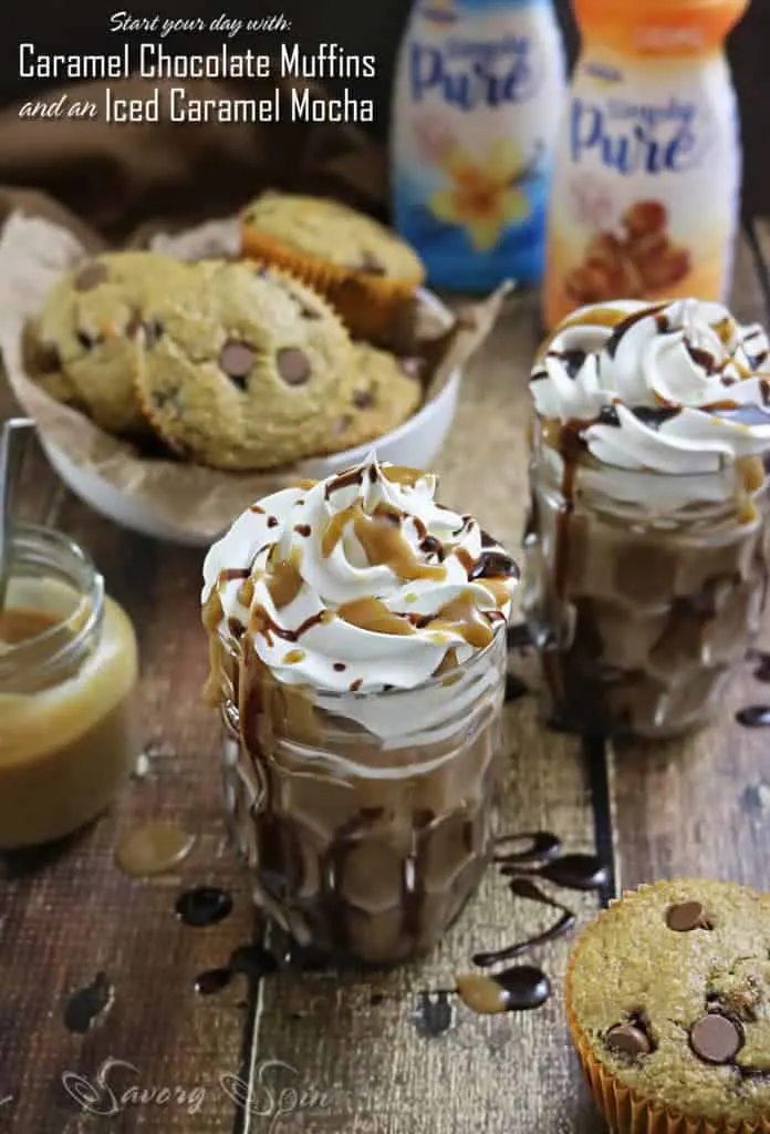 Gluten free Caramel Chocolate Muffins And Iced Caramel Mocha