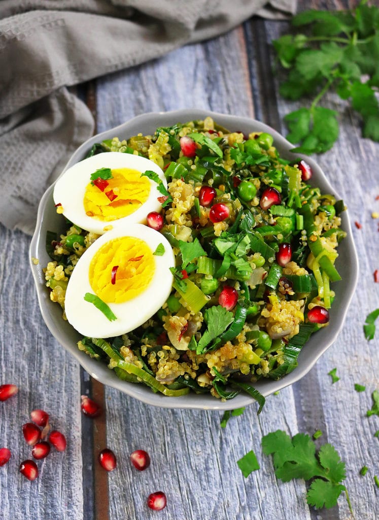 Pineapple Quinoa And Leek Sautéed Salad with All The Greens!