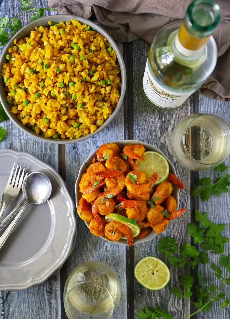 Creamy Spiced Lime Shrimp Cauliflower Rice