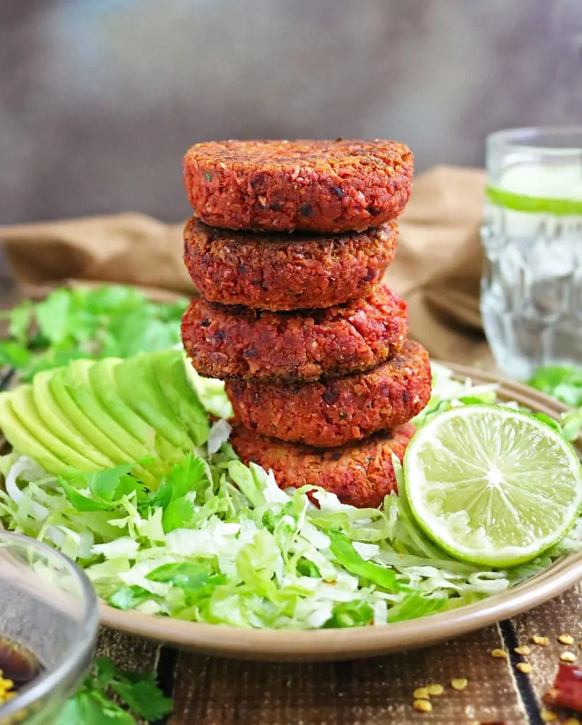 Gluten Free Teriyaki Beet Bean Burgers