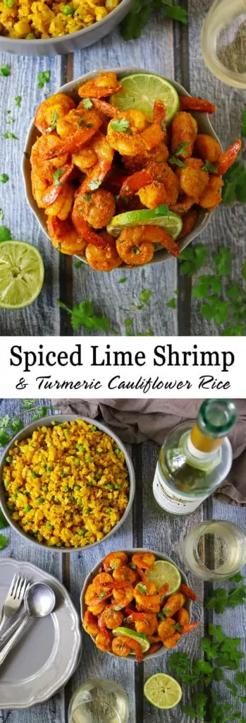 Spiced Lime Shrimp And Turmeric Cauliflower Rice With Cavit Pinot Grigio