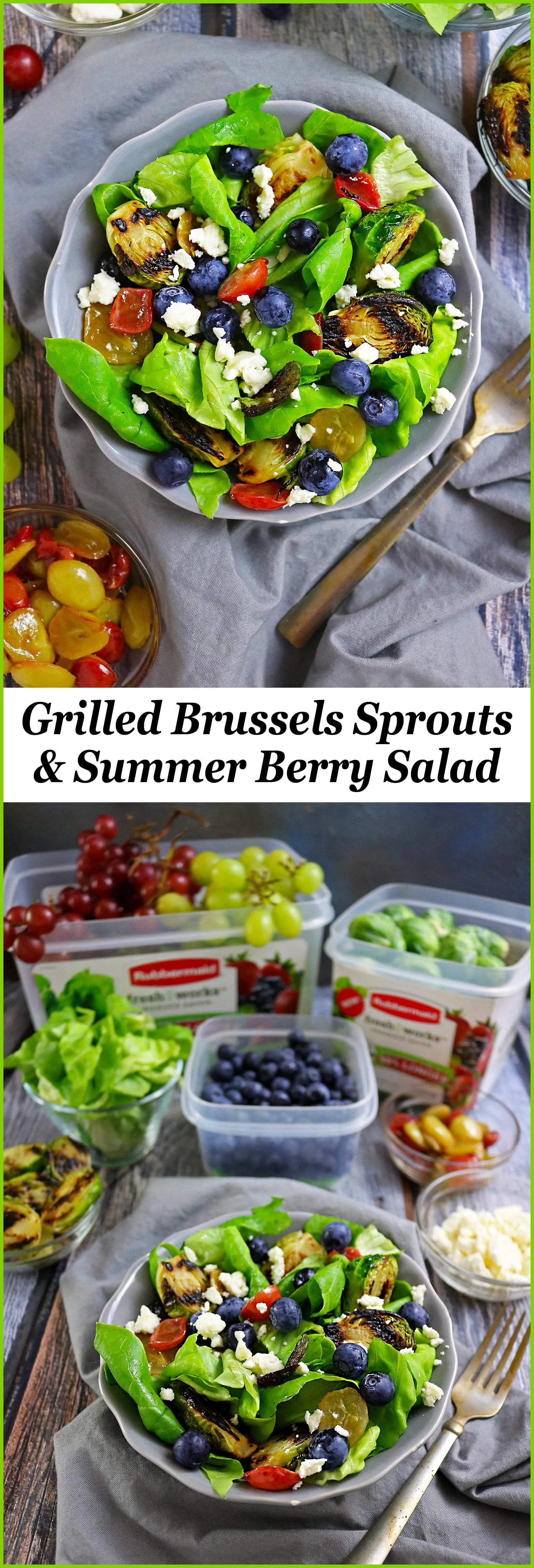 Easy Grilled Brussels Sprouts & Summer Berry Salad #SeeHowFreshWorks #ad
