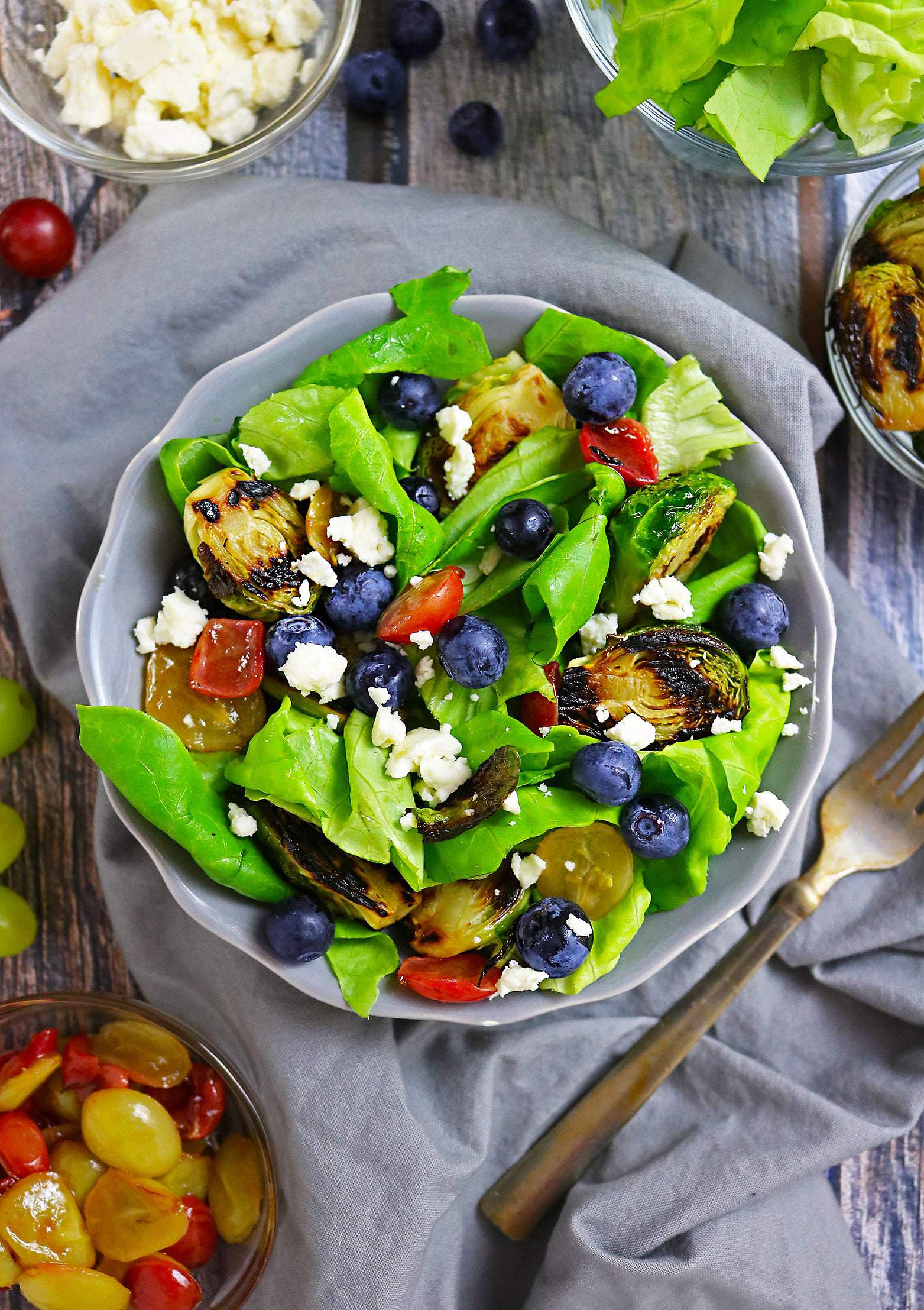 Easy Grilled Brussels Sprouts & Summer Berry Salad