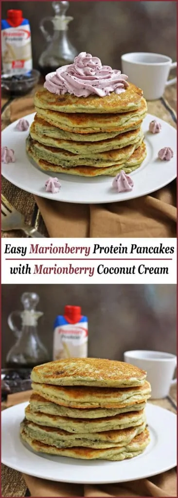 Easy Marionberry Protein Pancakes with Marionberry Coconut Cream #TheDayIsYours #Sponsored
