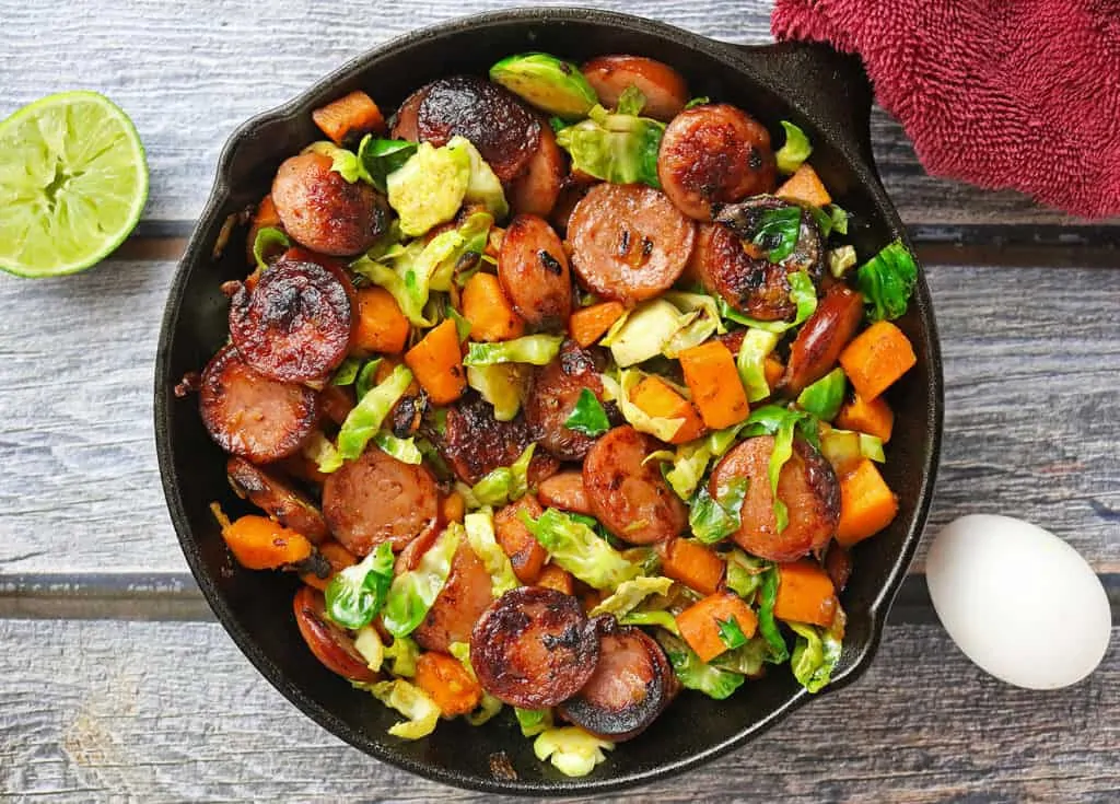 Eckrich Smoked Sausage Brussels Sprouts Sweet Potato Brunch