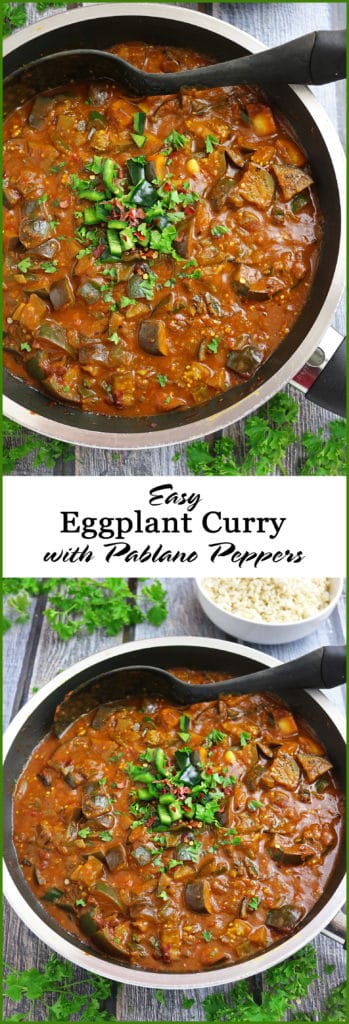 Easy Eggplant Curry With Poblano Peppers
