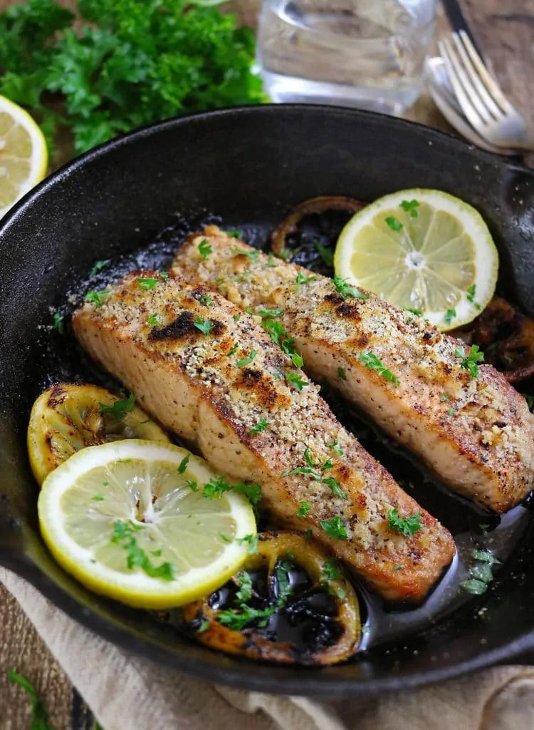 Gluten Free Almond Encrusted Lemon Salmon