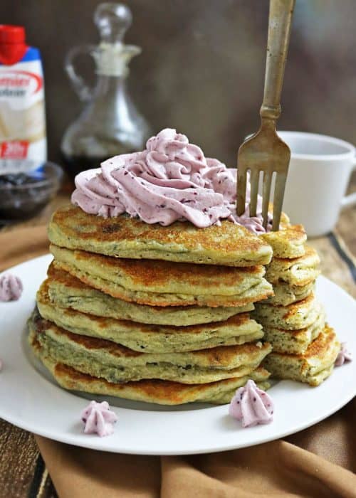 Easy Marionberry Pancakes with Marionberry Coconut Cream