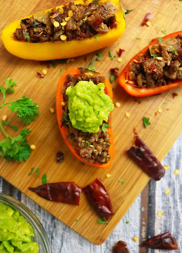 Sweet Peppers stuffed with Spiced Grillers