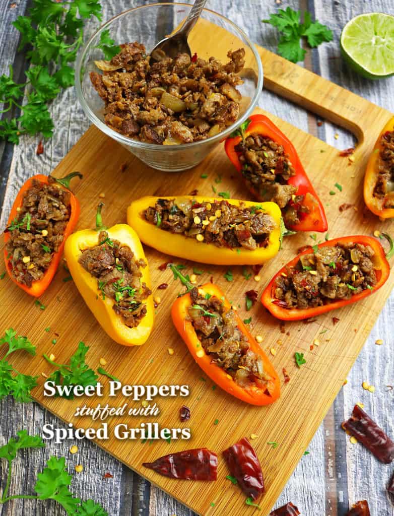 Sweet Peppers stuffed with Garam Masala Spiced Grillers