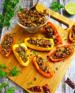 Sweet Peppers Stuffed With Spiced Grillers