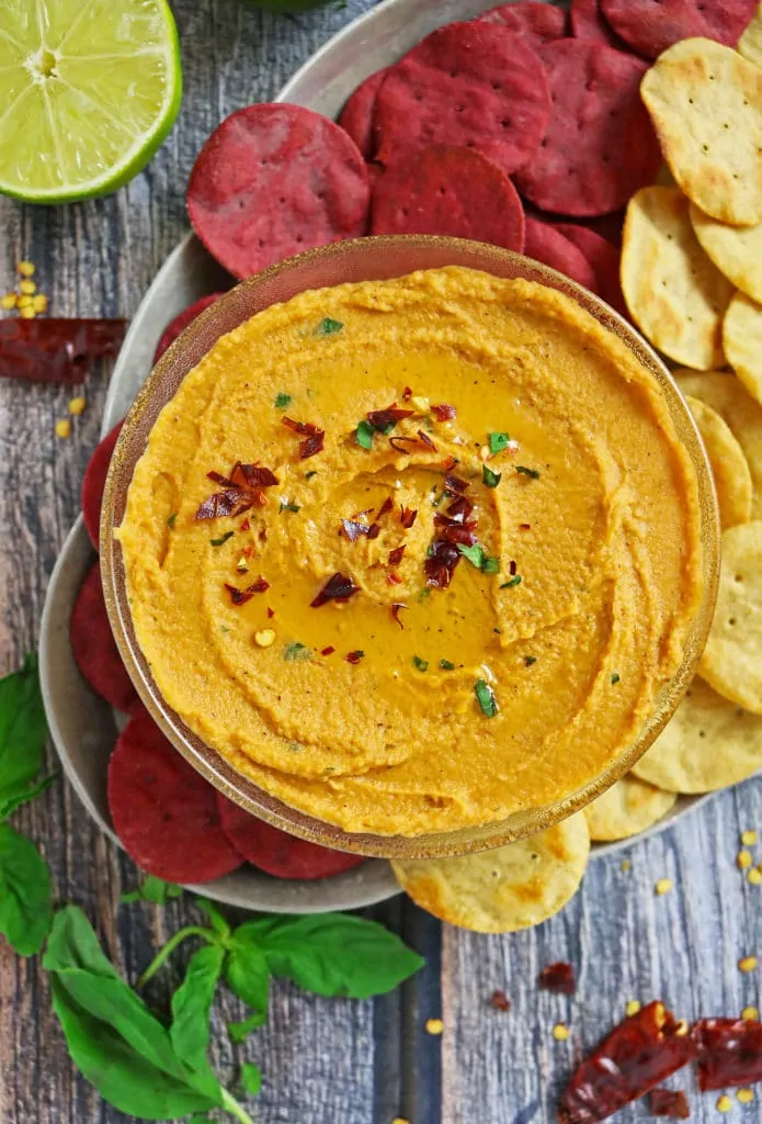 Tomato Basil Hummus Dip