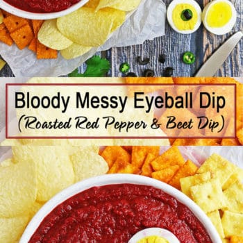 Roasted Red Pepper Beet Dip for Halloween