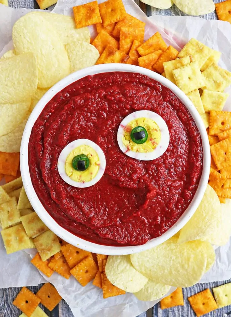 Bloody Messy Roasted Red Pepper Beet Dip