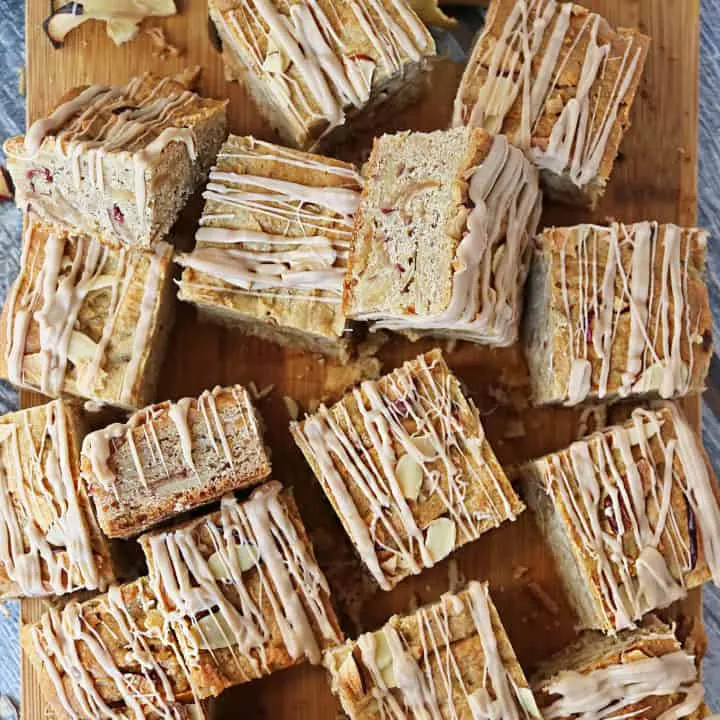 Easy, Gluten Free Apple Almond Bars With Caramel Drizzle