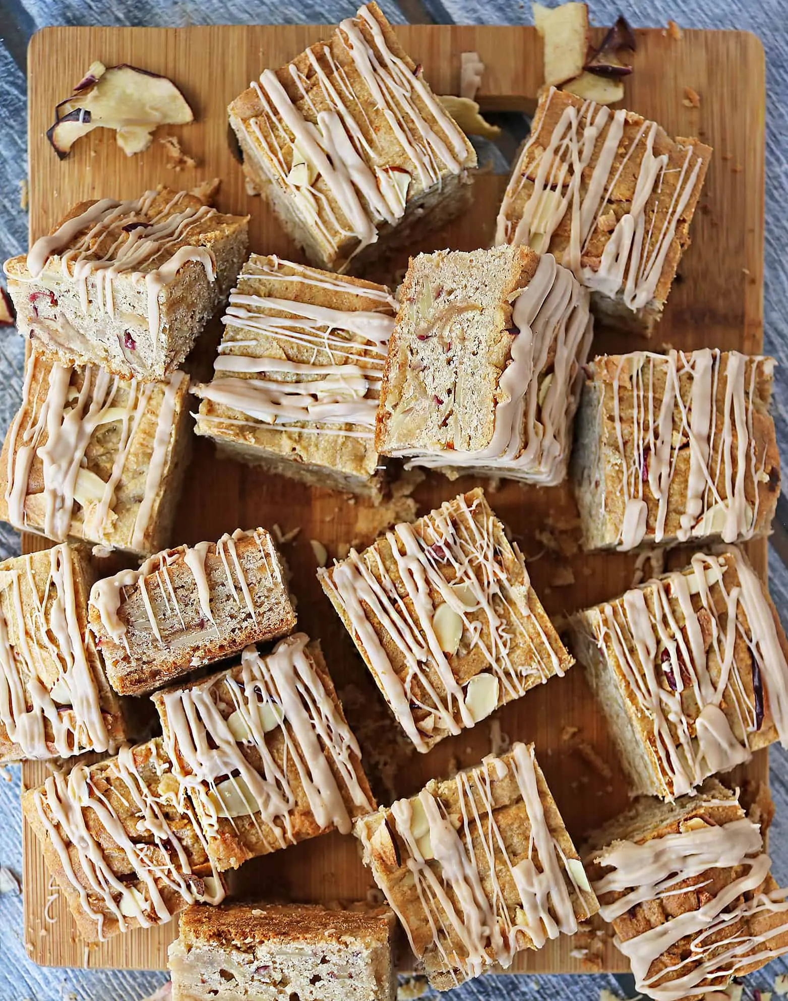 Easy, Gluten Free Apple Almond Bars With Caramel Drizzle