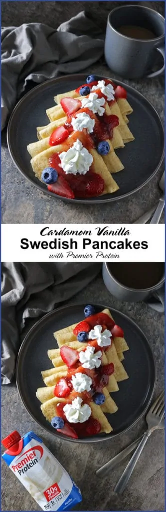 Cardamom Vanilla Swedish Pancakes with Premier Protein #TheDayIsYours