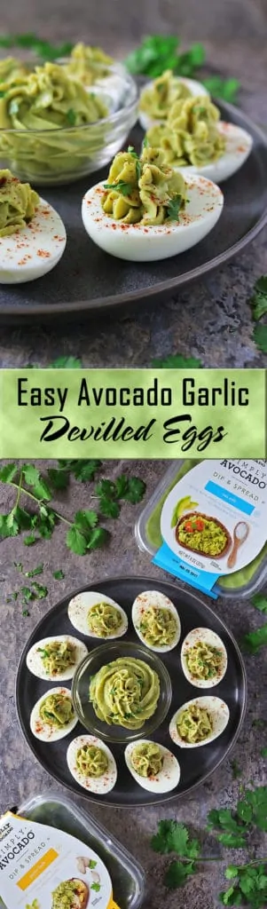 Easy Devilled Avocado Garlic Eggs #SimplyAvocado
