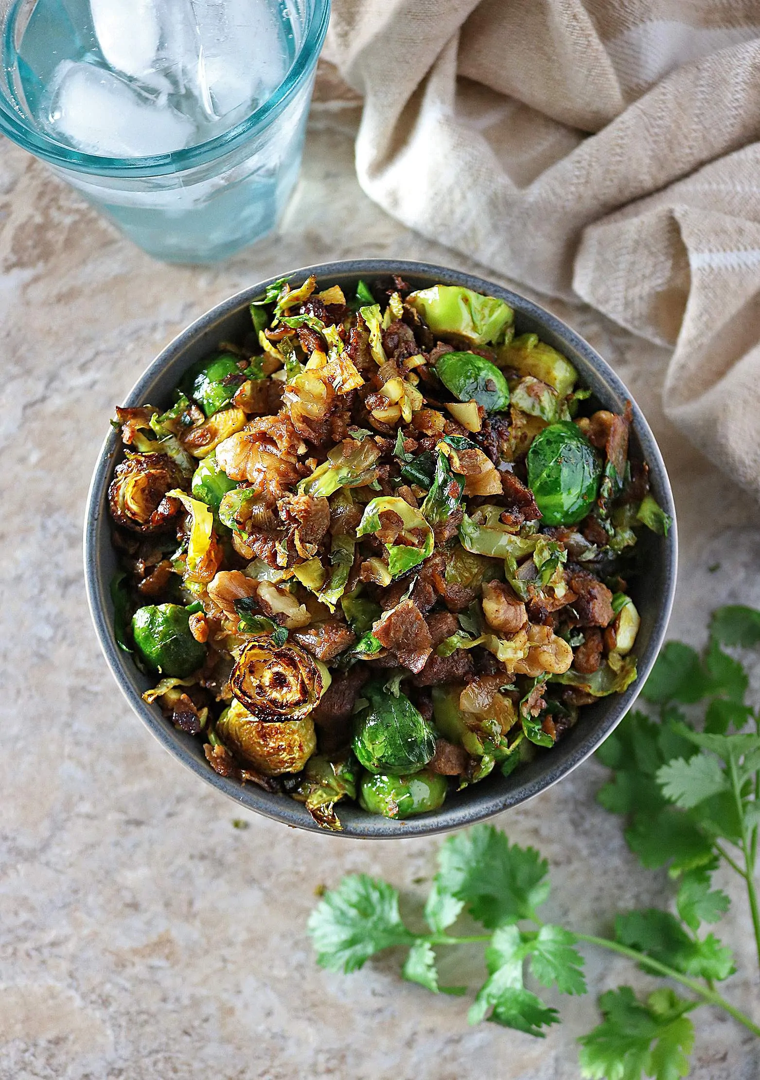 Hearty Sauteed Brussels Sprouts 'N Crumbles - Christmas or Thanksgiving Appetizer or Healthier Side