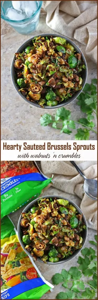Hearty Sauteed Brussels Sprouts with Walnuts 'n Crumbles - Vegetarian Appetizers For Thanksgiving and Christmas #VeryVeggieHoliday