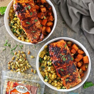 Honey Chili Salmon And Sweet Potato Bowls