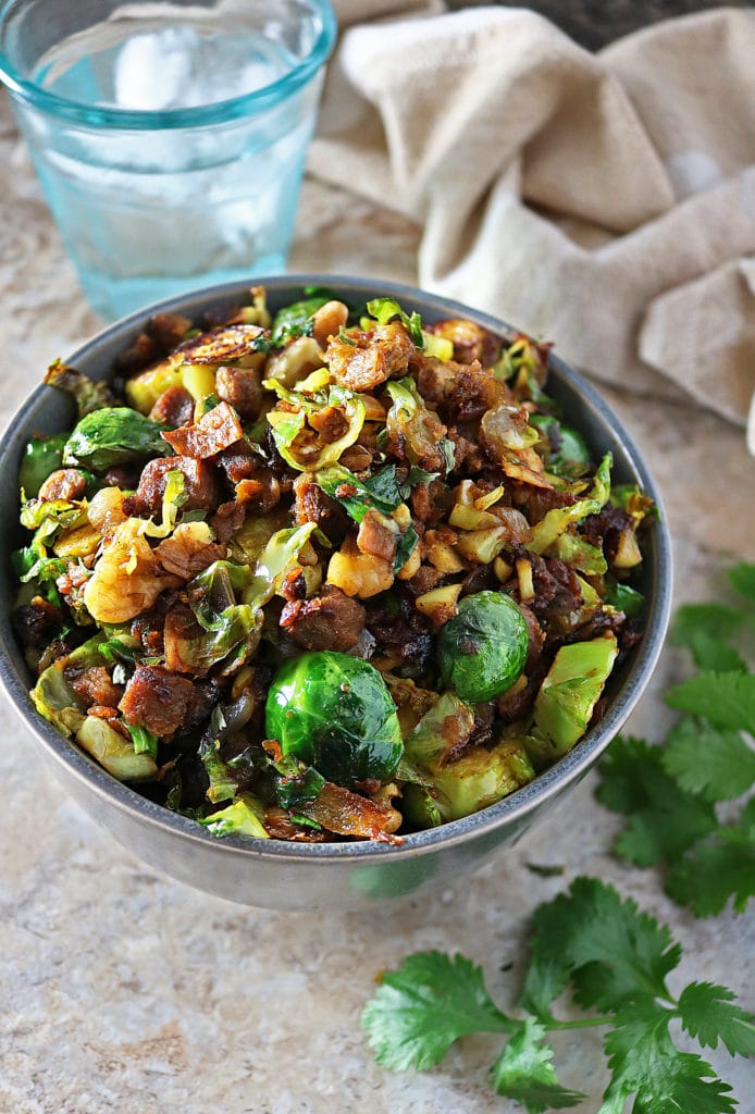 Sauteed Brussels Sprouts N Crumbles - Appetizers, Healthier, Sides, Thanksgiving, Christmas.