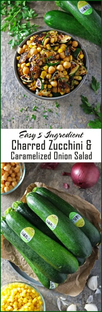 Easy 5 Ingredient Charred Zucchini And Caramelized Onion Salad