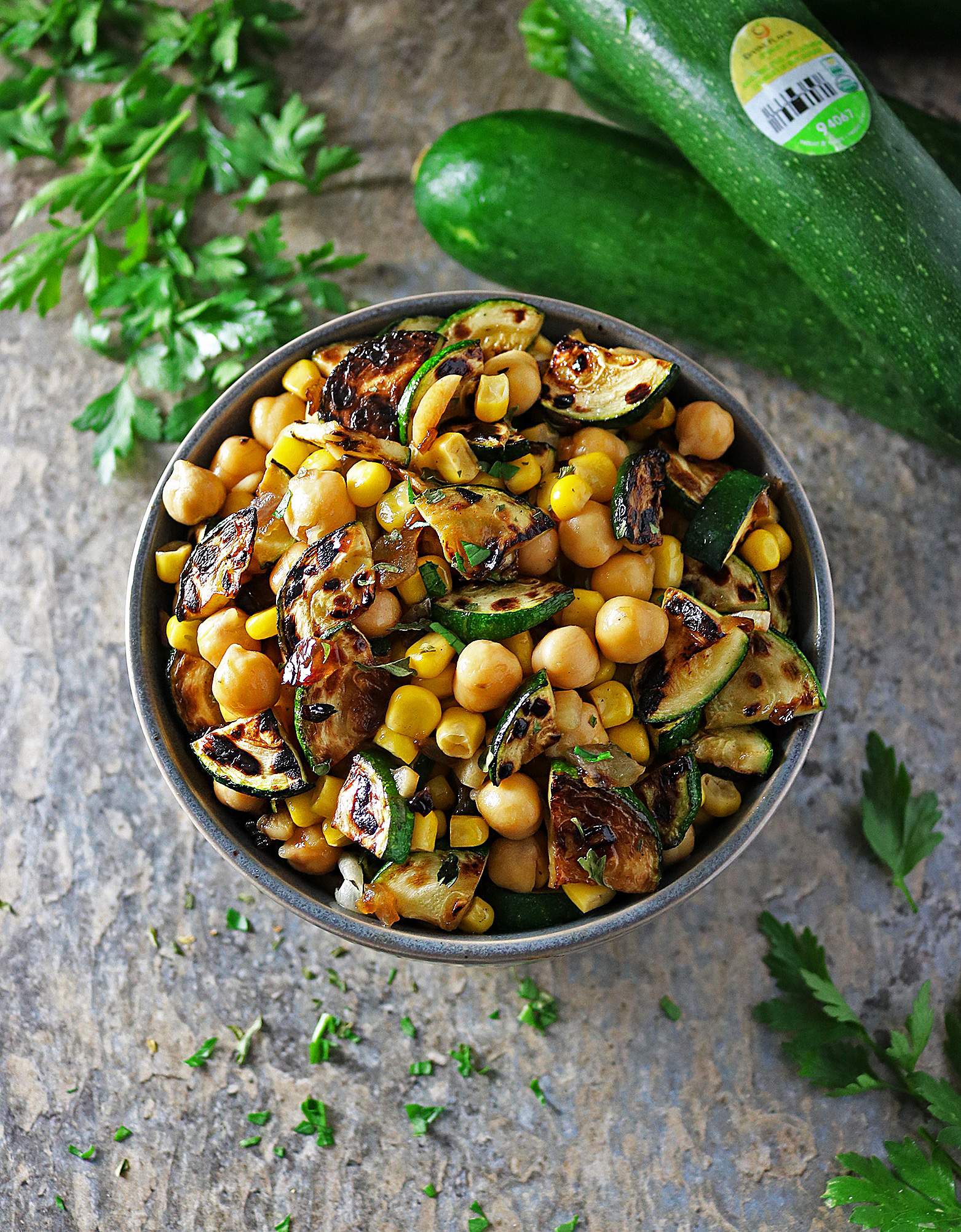 Charred Zucchini And Caramelized Onion Salad