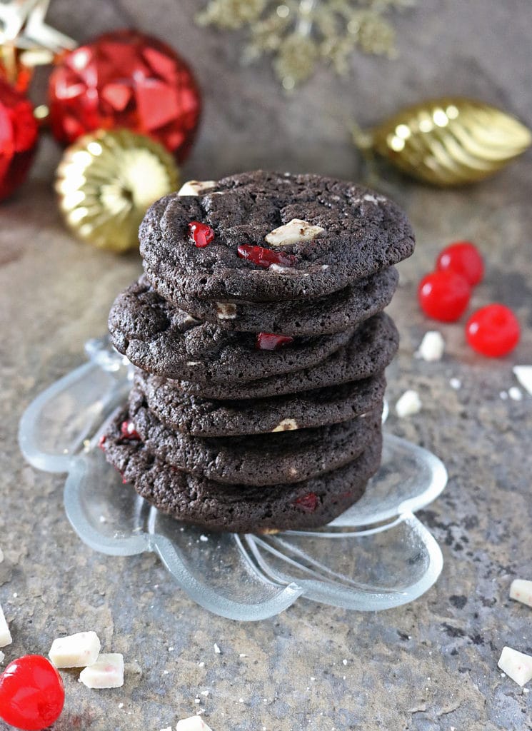 Chocolate Cherry Peppermint Cookies