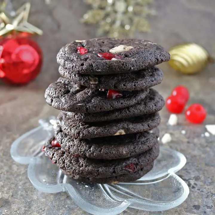 Chocolate Peppermint Cherry Cookies