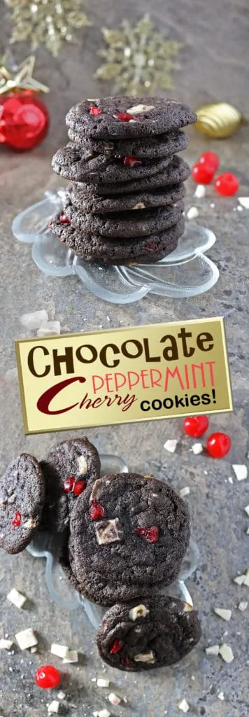 Chocolate Peppermint Cherry Cookies Cookies-For Kids Cancer #sweetestseasoncookies #TisTheSeason #BeAGoodCookie #Cookies4Kids 