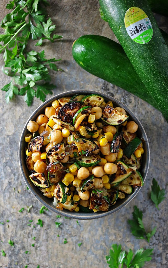 Easy 5 Ingredient Charred Zucchini And Caramelized Onion Salad