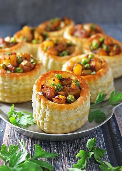 Spiced Potato Puff Pastry Baskets