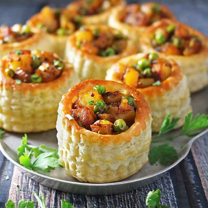 Easy Spiced Potato Puff Pastry Baskets