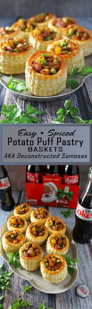Easy Spiced Potato Puff Pastry Baskets #ServeWithACoke