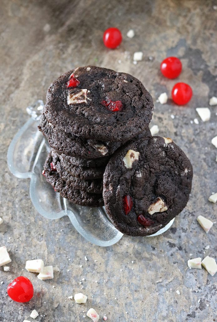 Peppermint Cherry Chocolate Cookies for Kids' Cancer