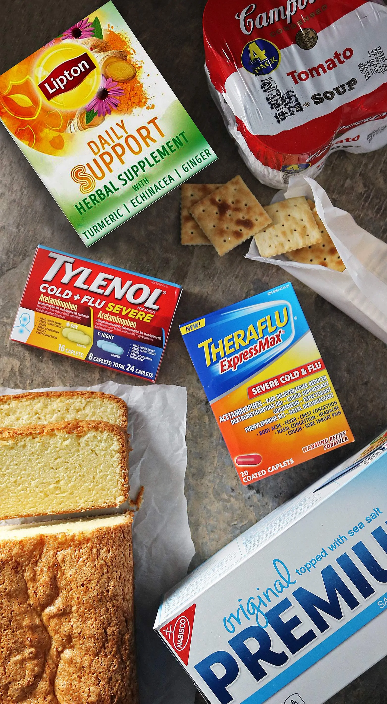 Easy Orange Ginger Loaf, Campbell’s®, Lipton, Premium Crackers, Theraflu, TYLENOL®, #SickDaSolutions