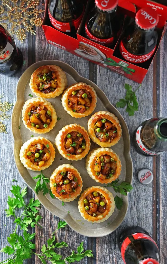 Spiced Potato Peas Stuffed Puff Pastry Baskets