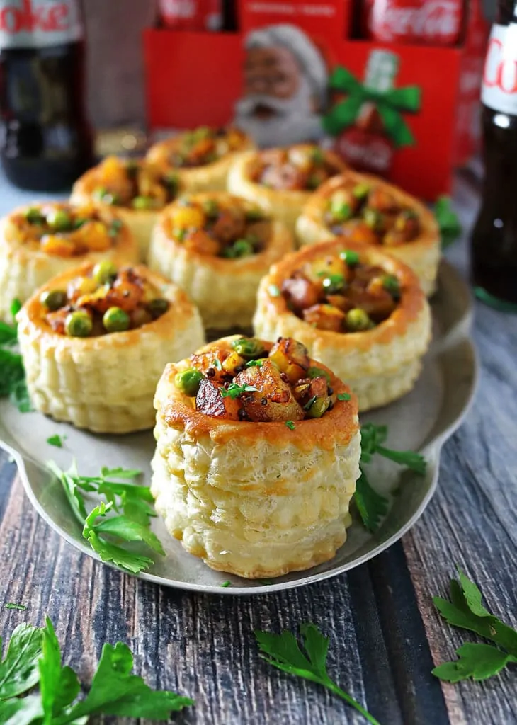 Spiced Potato Puff Pastry Baskets