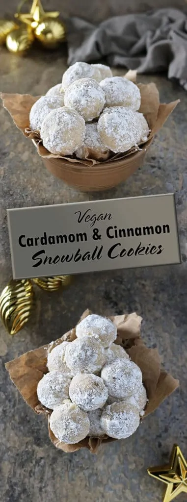 Vegan Snowball Cookies With Cardamom Cinnamon #IncredibleBulkBinTreatExchange #sponsored