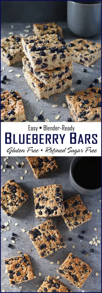 Easy Blender Ready Gluten Free Refined Sugar Free Blueberry Bars