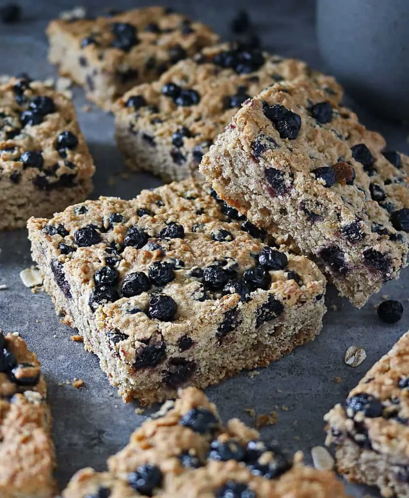 Easy Refined Sugar Free Gluten Free Blueberry Bars