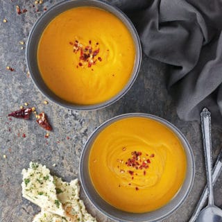 Easy Roasted Sweet Potato Ginger Soup