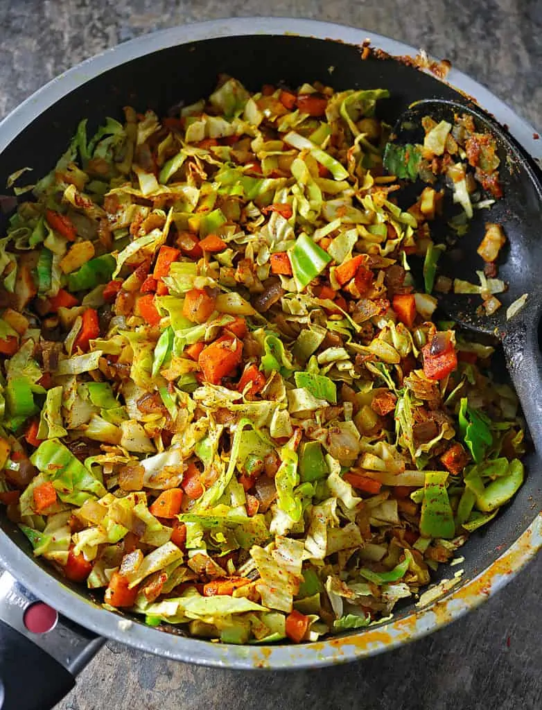 Spiced Cabbage, Carrots and Celery