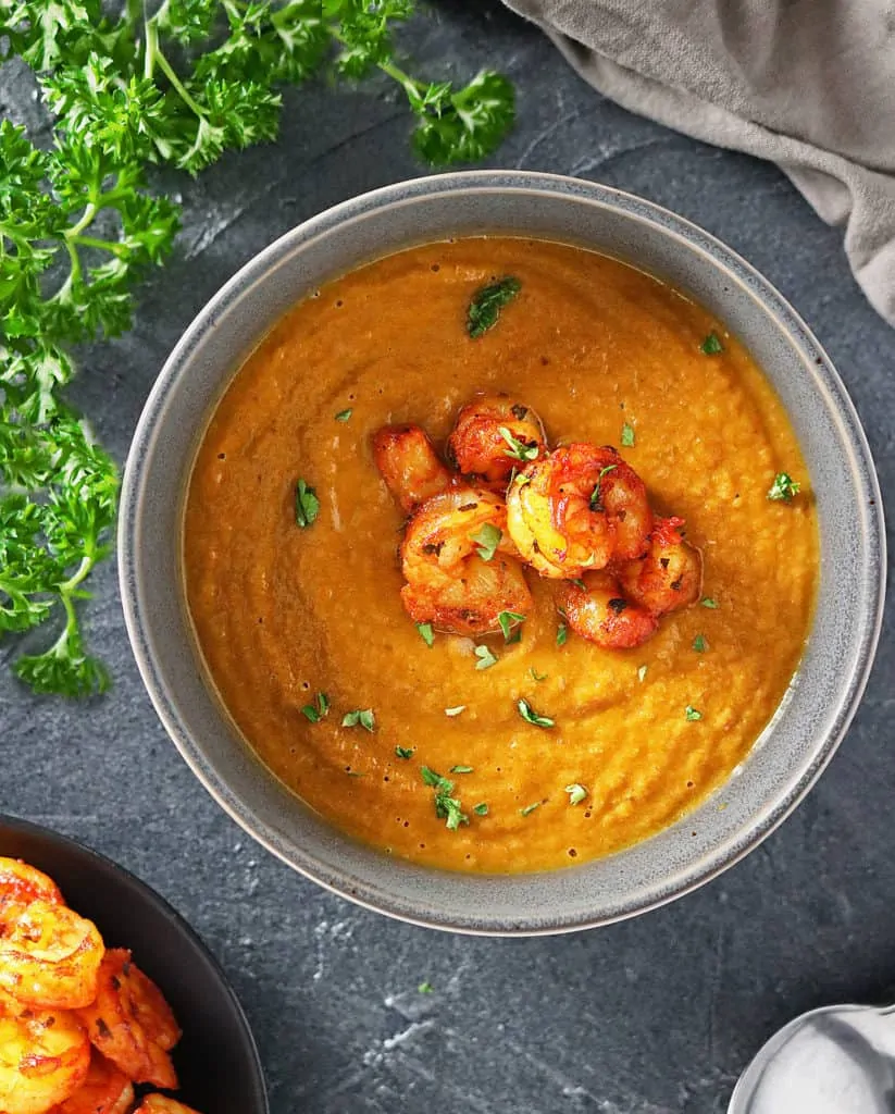 Spicy Shrimp And Curried Butternut Squash Soup