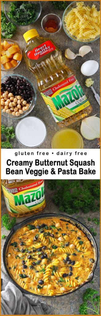 Easy Bean & Veggie Pasta Bake with Creamed Butternut Squash #simpleswap